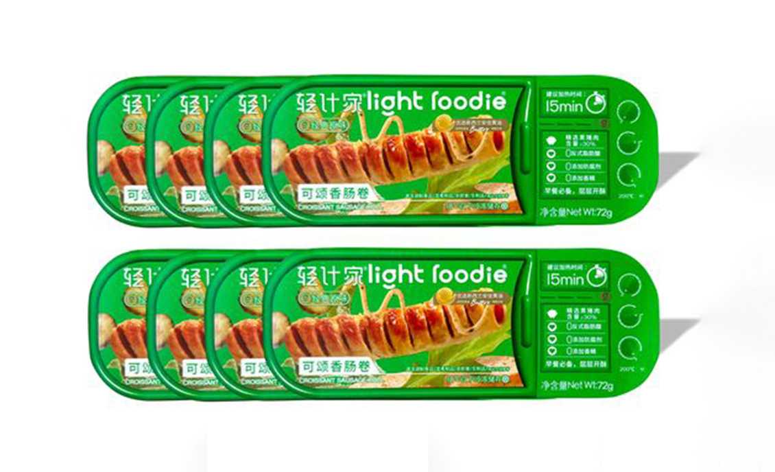 呂工機(jī)械可頌香腸卷全自動包裝解決方案,量產(chǎn)無憂